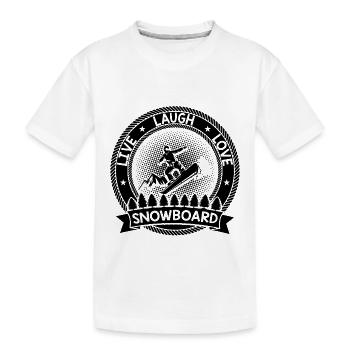 Snowboard fahren Snowboarden Wintersport Geschenk - Kinder Premium Bio T-Shirt - Weiß - Vorne