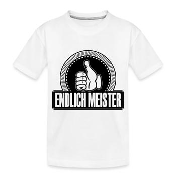 Endlich Meister Daumen hoch - Kinder Premium Bio T-Shirt - Weiß - Vorne