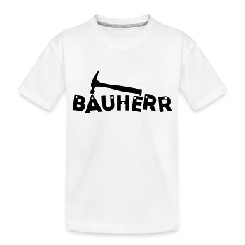 BAUHERR - Kinder Premium Bio T-Shirt - Weiß - Vorne