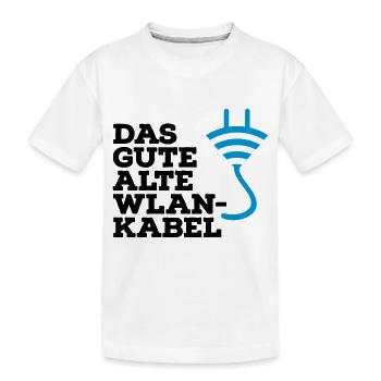 WLAN Kabel Computer Shirt - Kinder Premium Bio T-Shirt - Weiß - Vorne