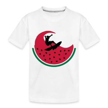 Surfeur de pastèque - T-shirt bio Premium Enfant - blanc - Devant