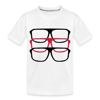 brille_03 - Kids' Premium Organic T-Shirt - white - Front