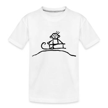 Schlitten fahren - Kinder Premium Bio T-Shirt - Weiß - Vorne