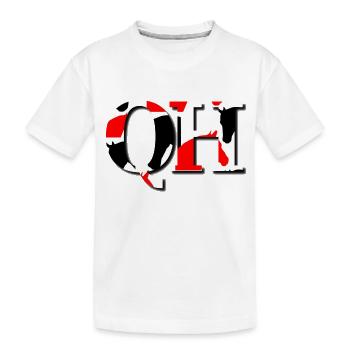 QH white red black - Kids' Premium Organic T-Shirt - white - Front