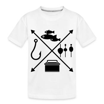 angeln - Kinder Premium Bio T-Shirt - Weiß - Vorne