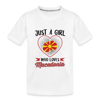 Macédoine Balkans | Fille macédonienne présente - T-shirt bio Premium Enfant - blanc - Devant