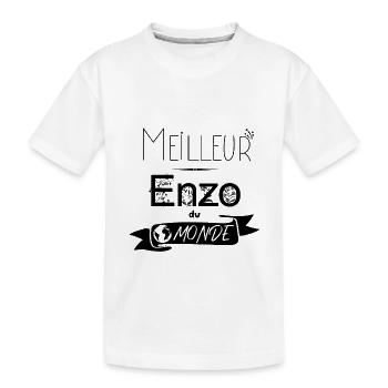 Meilleur Enzo du monde tee-shirt cadeaux prénom - T-shirt bio Premium Enfant - blanc - Devant