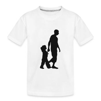 Père fille enfants papa fille papa cadeau - T-shirt bio Premium Enfant - blanc - Devant