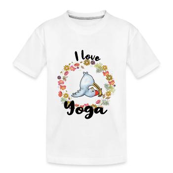 I love yoga chickens chicks farmer farmer chicken - Kids' Premium Organic T-Shirt - white - Front