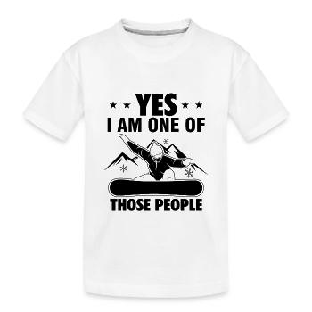 Snowboard | Cadeau de snowboardeur de ski d'hiver - T-shirt bio Premium Enfant - blanc - Devant