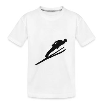 Skispringen Skifliegen Wintersport Skispringer Ski - Kinder Premium Bio T-Shirt - Weiß - Vorne
