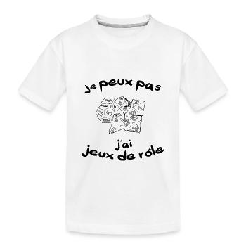 Je peux pas j'ai jeux de rôle plateau grandeur nat - T-shirt bio Premium Enfant - blanc - Devant