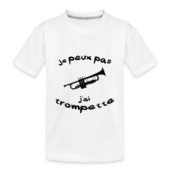 Je peux pas j'ai trompette musique musicien - T-shirt bio Premium Enfant - blanc - Devant