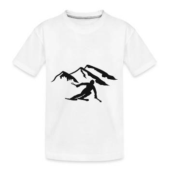 Skier Winter Sports Skiing Christmas Ski - Kids' Premium Organic T-Shirt - white - Front
