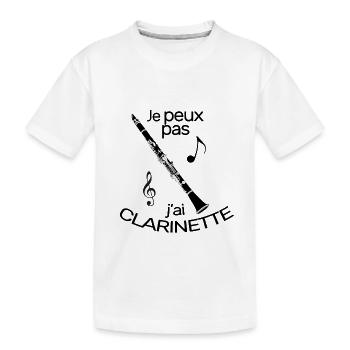 Je peux pas j'ai Clarinette basse jazz sib ou ut - T-shirt bio Premium Enfant - blanc - Devant