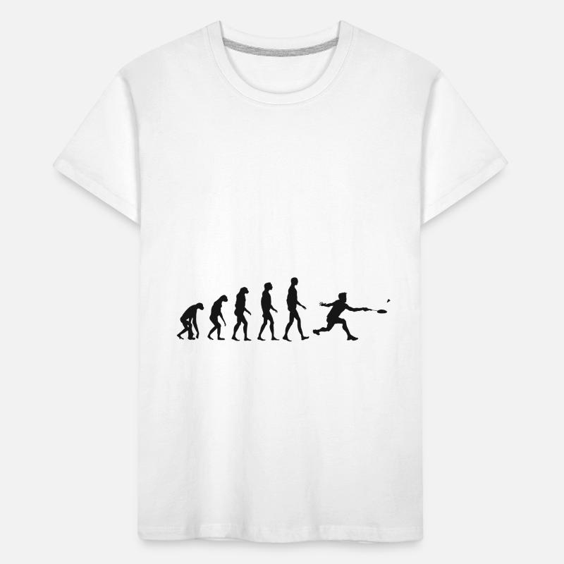 Federball Evolution Badminton Entwicklung Geschenk Kinder Premium Bio T-Shirt