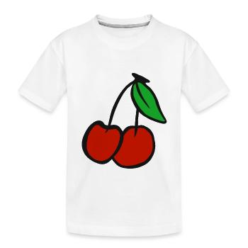 Cherry fruit cherries orchard healthy fruit - Kids' Premium Organic T-Shirt - white - Front