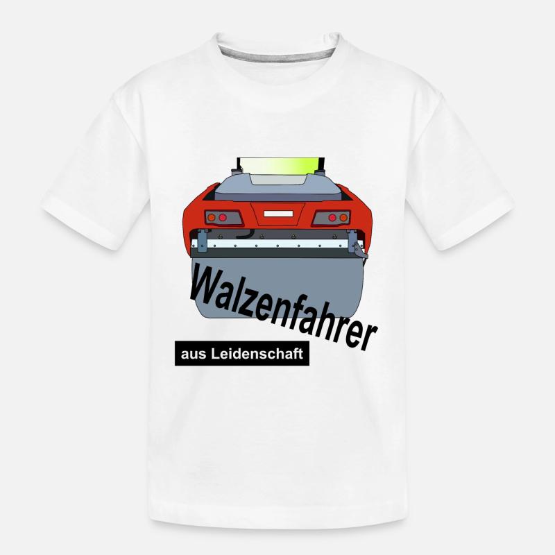 Walzenfahrer - Kinder Premium Bio T-Shirt - Weiß