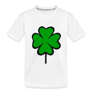 Vierblättriges Kleeblatt Glücksklee Klee Neujahr - Kinder Premium Bio T-Shirt - Weiß - Vorne