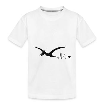 Pterosaur EKG dinosaur heartbeat Pterosauria - Kids' Premium Organic T-Shirt - white - Front