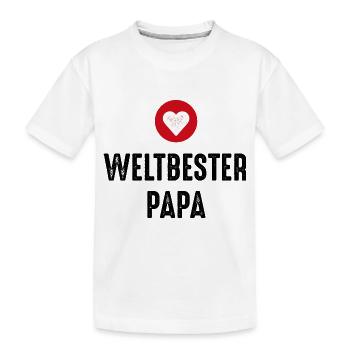Weltbester Papa - Kinder Premium Bio T-Shirt - Weiß - Vorne