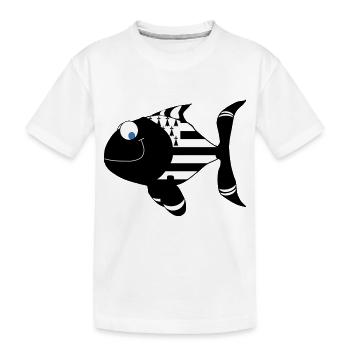 Bretagne Fisch - Kinder Premium Bio T-Shirt - Weiß - Vorne