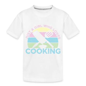 Juste une fille qui aime cuisiner Sous Gourmet Chef Co - T-shirt bio Premium Enfant - blanc - Devant