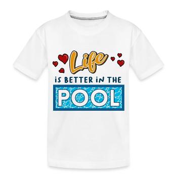 schwimmen fitness delphinschwimmen schwimmer fun - Kinder Premium Bio T-Shirt - Weiß - Vorne