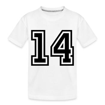 14 number symbol - Kids' Premium Organic T-Shirt - white - Front