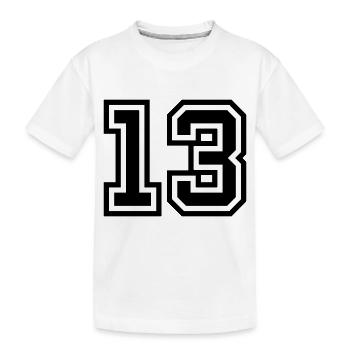 13 Zahl symbol - Kinder Premium Bio T-Shirt - Weiß - Vorne