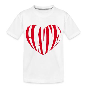 Herz Hate Anti Valentinstag Humor Single - Kinder Premium Bio T-Shirt - Weiß - Vorne