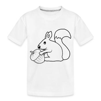 Fröhliches Eichhörnchen Eichel - Kinder Premium Bio T-Shirt - Weiß - Vorne