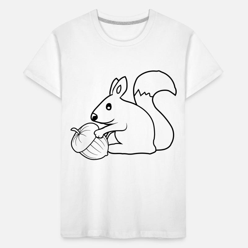 Fröhliches Eichhörnchen Eichel Kinder Premium Bio T-Shirt