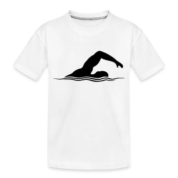 Sport Schwimmer Silhouette - Kinder Premium Bio T-Shirt - Weiß - Vorne