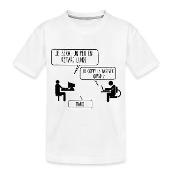 en retard lundi - T-shirt bio Premium Enfant - blanc - Devant