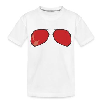 Sonnenbrille - Kinder Premium Bio T-Shirt - Weiß - Vorne