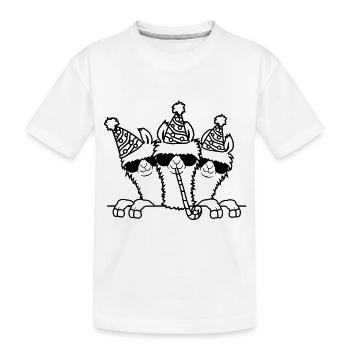 Celebrate Birthday Party Lamas - Kids' Premium Organic T-Shirt - white - Front