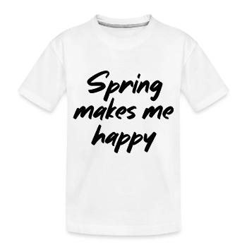 Le printemps me rend heureux - T-shirt bio Premium Enfant - blanc - Devant