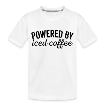 Powered By Iced Coffee - Kids' Premium Organic T-Shirt - white - Front