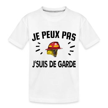 je peux pas je suis de garde - T-shirt bio Premium Enfant - blanc - Devant