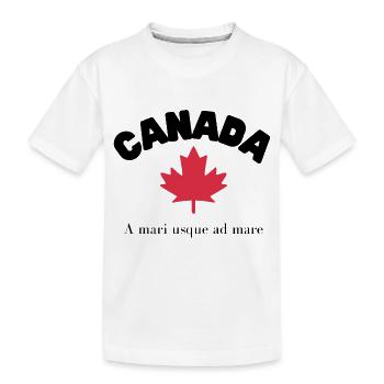 CANADA avec feuille d’érable et devise - T-shirt bio Premium Enfant - blanc - Devant