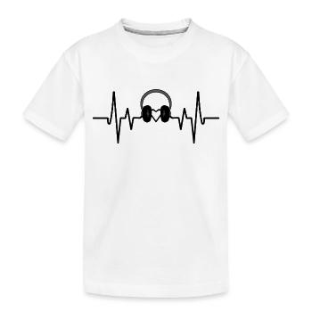Heartbeat Music - Kids' Premium Organic T-Shirt - white - Front