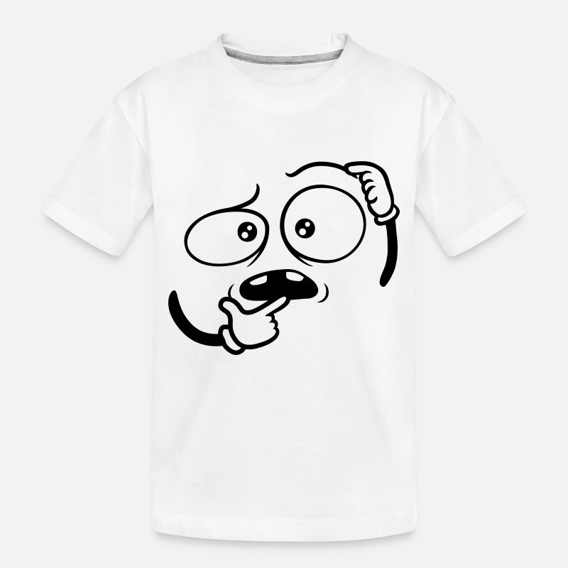 Visage gestuel de la main douteux - T-shirt bio Premium Enfant - blanc