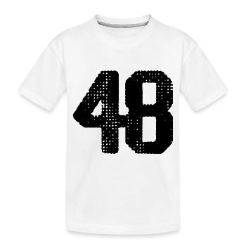 48 Zahl Trikot - Kinder Premium Bio T-Shirt - Weiß - Vorne