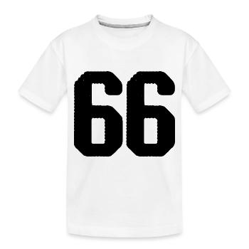 66 number jersey - Kids' Premium Organic T-Shirt - white - Front