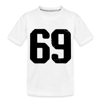 69 Zahl Trikot - Kinder Premium Bio T-Shirt - Weiß - Vorne