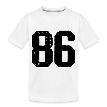 86 Zahl Trikot - Kinder Premium Bio T-Shirt - Weiß - Vorne
