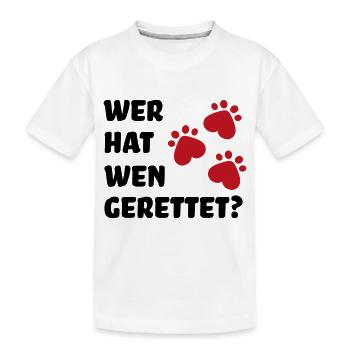 Tierschutz Hund - Kinder Premium Bio T-Shirt - Weiß - Vorne