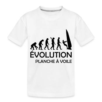 évolution planche à voile / humour planche à voile - T-shirt bio Premium Enfant - blanc - Devant