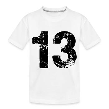 13 Zahl Trikot - Kinder Premium Bio T-Shirt - Weiß - Vorne